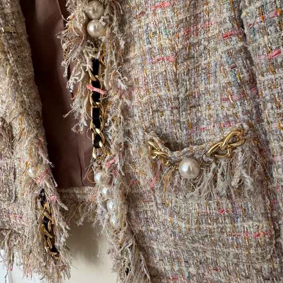 McGinn Tweed fringe and pearl chain jacket - Picture 3 of 5